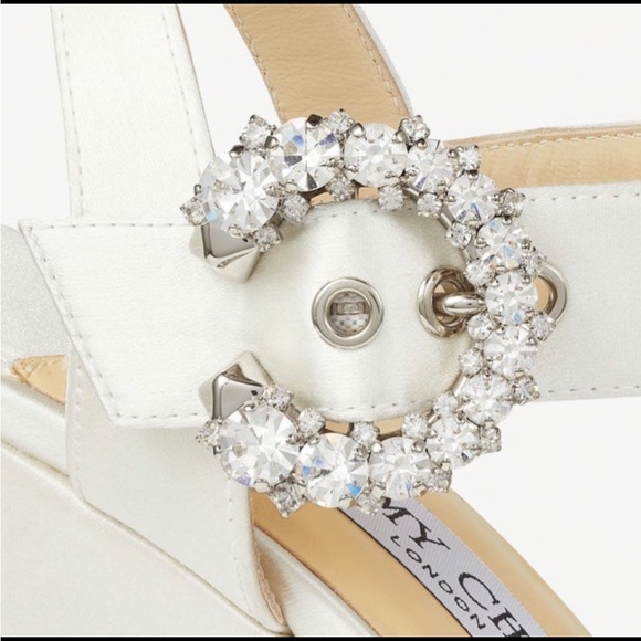 Jimmy Choo 
Mirabelle Satin Wedge Sandals - Picture 3 of 9